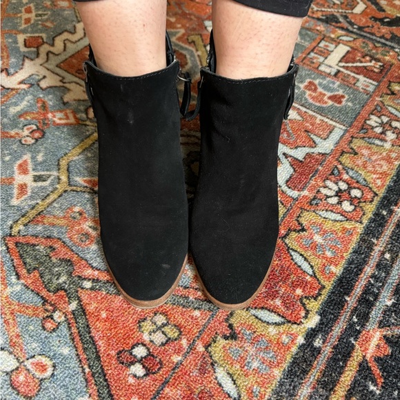Black Suede Dolce Vita Ankle Boots - Picture 4 of 6